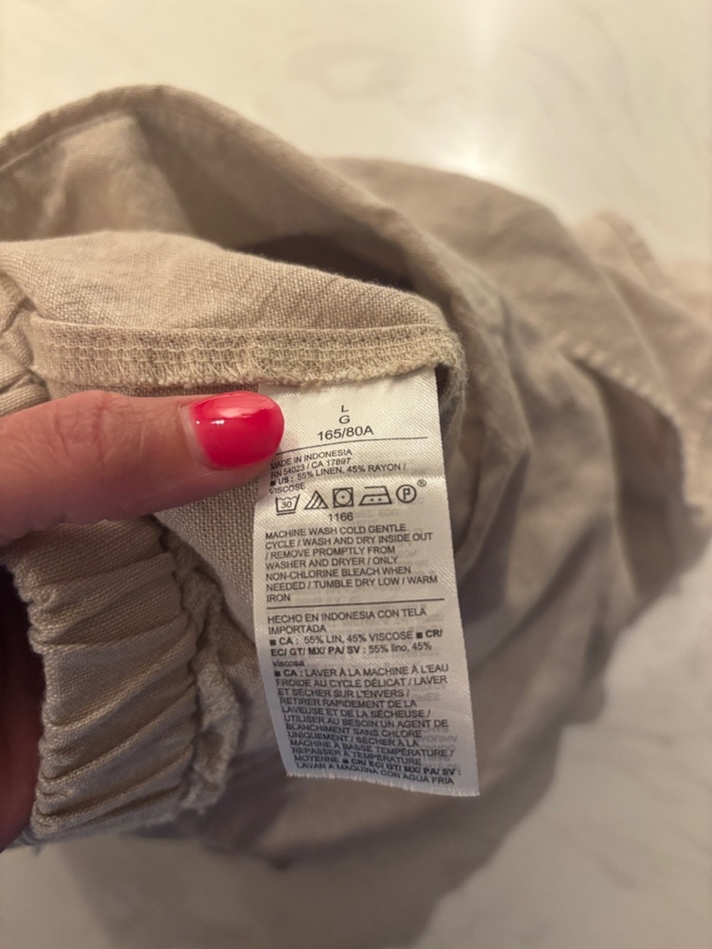 Beige Linen Blend Skort - Picture 4 of 4